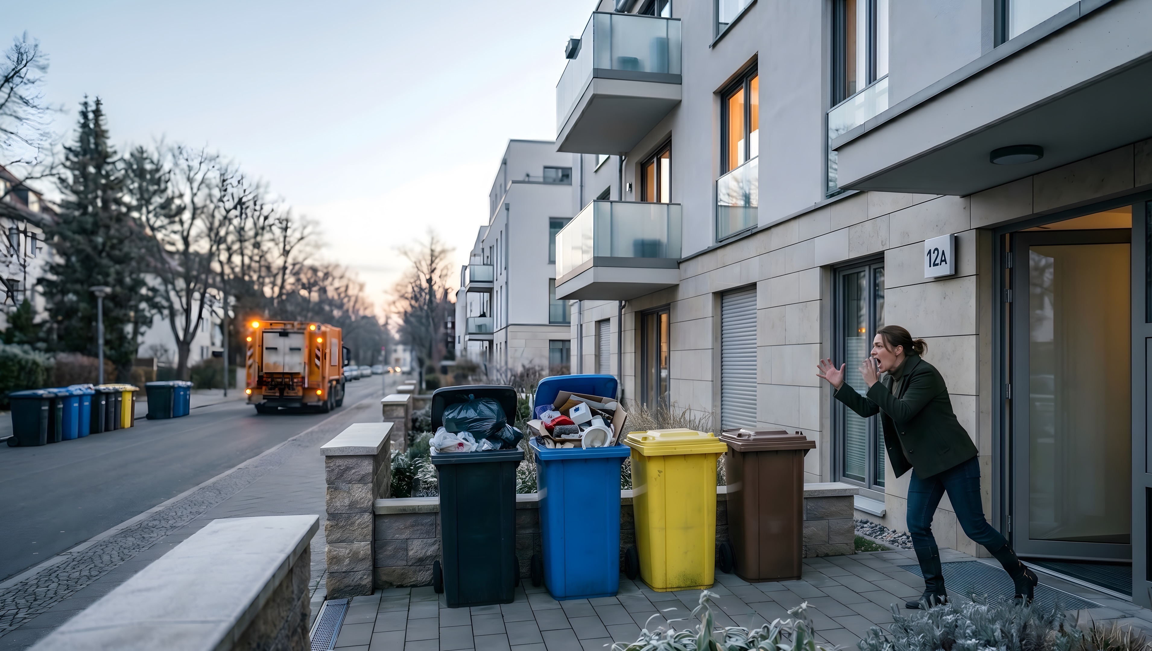 Vergessene Mülltonnen im Mietshaus als Auslöser für Beschwerden