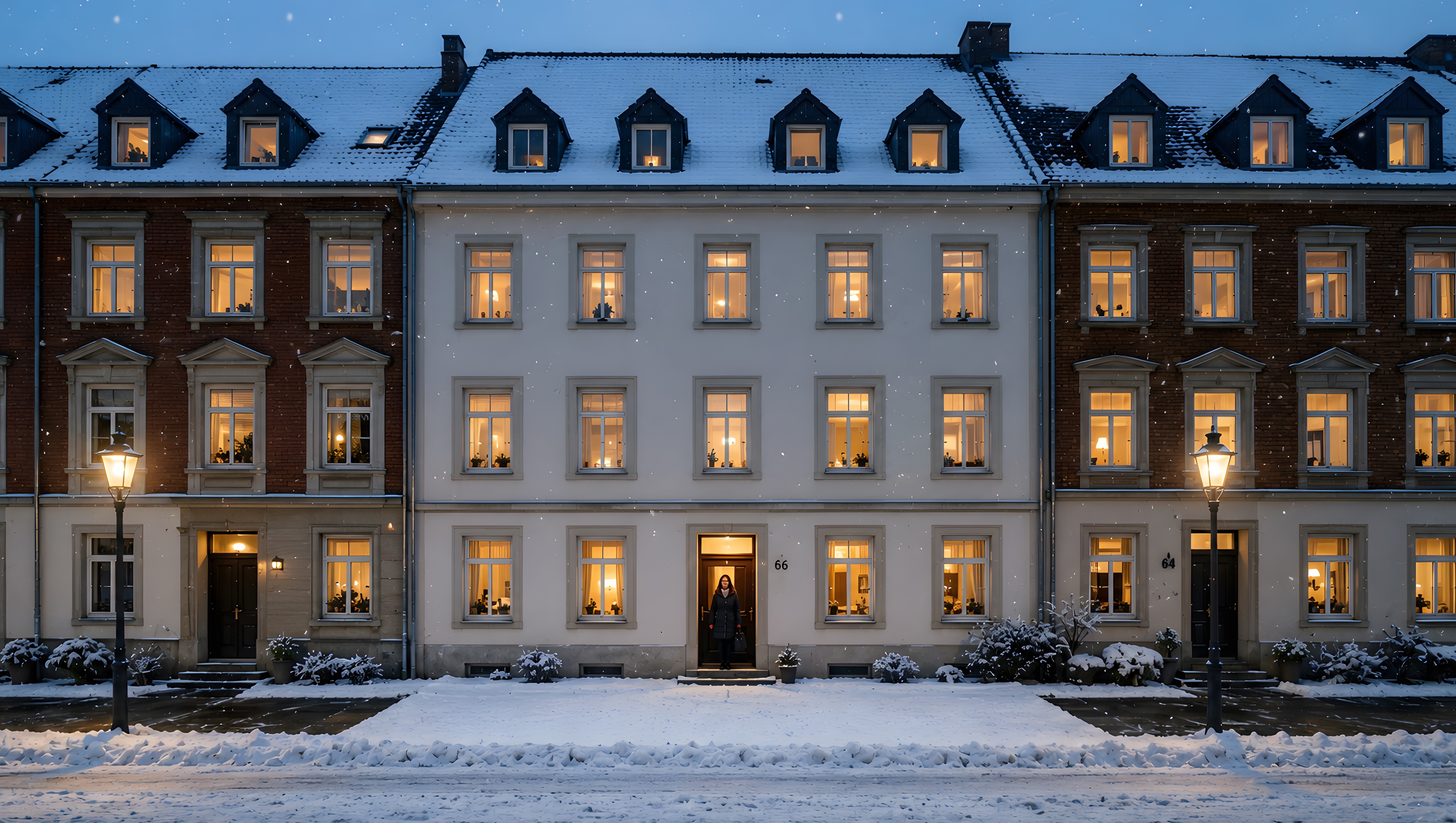 Vergessener Winterdienst vor Mehrfamilienhaus
